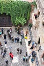 Above view of yard of Juliet`s house in Verona Royalty Free Stock Photo